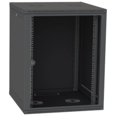Шкаф телекоммуникационный двери стекло(черный) IPCOM 15U 600x600 - Купить в Харькове | Мир Безопасности