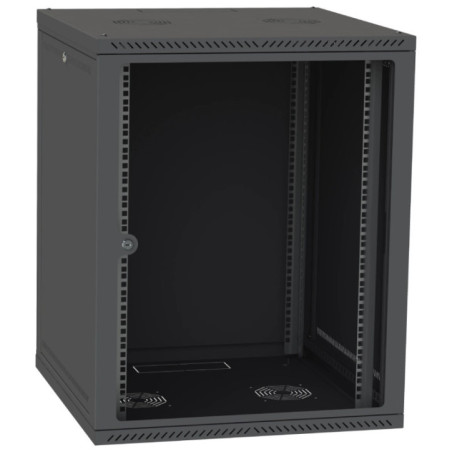 Шкаф телекоммуникационный двери стекло(черный) IPCOM 15U 600x600 - Купить в Харькове | Мир Безопасности