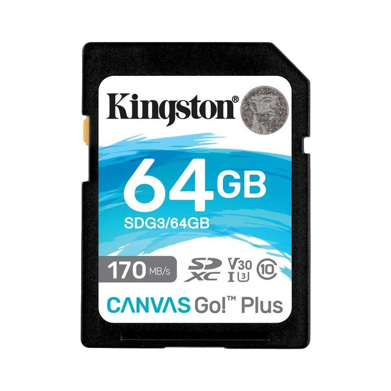 Карта пам'яті Kingston SDXC Canvas Go Plus 170R C10 UHS-I U3 V30 64Гб