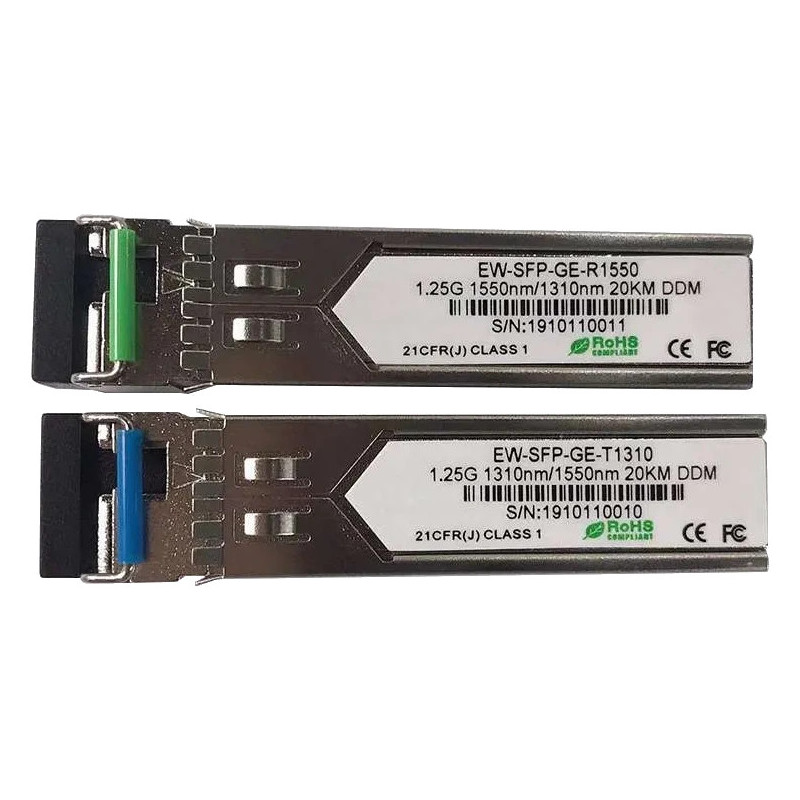 Модуль SFP (комплект 2шт) Ewind EW-SFP-GE-T1310 / EW-SFP-GE-R1550 1.25G, Single-mode single Fiber, 20km, LC conn