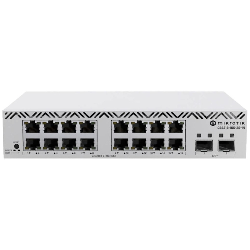 Коммутатор 16 портов управляемый MikroTik CSS318-16G-2S+IN