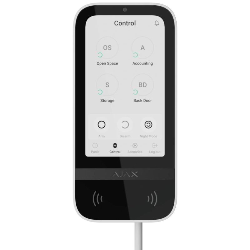 Клавиатура Ajax KeyPad TouchScreen Fibra white проводная сенсорная
