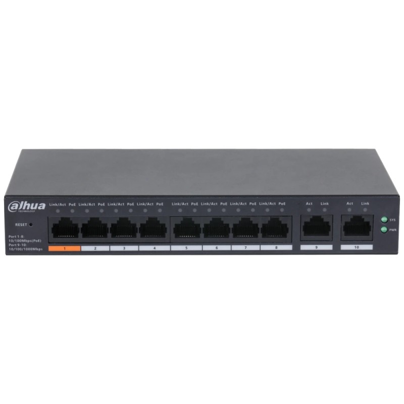 Комутатор 8 портів керувань Dahua DH-CS4010-8ET-60 PoE