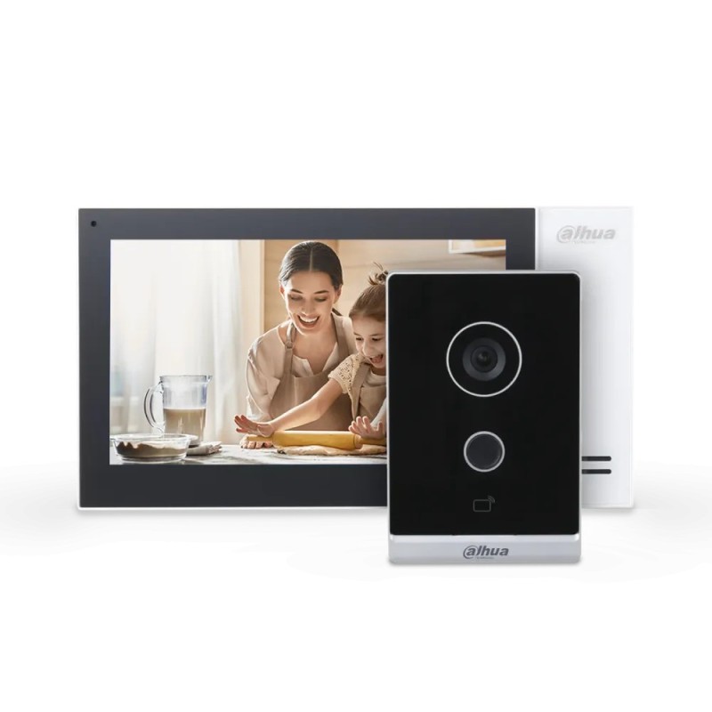 Комплект видеодомофона Dahua Standart DHI-VTO2211G-WP-S2+DHI-VTH2421FW-P (белый домофон)