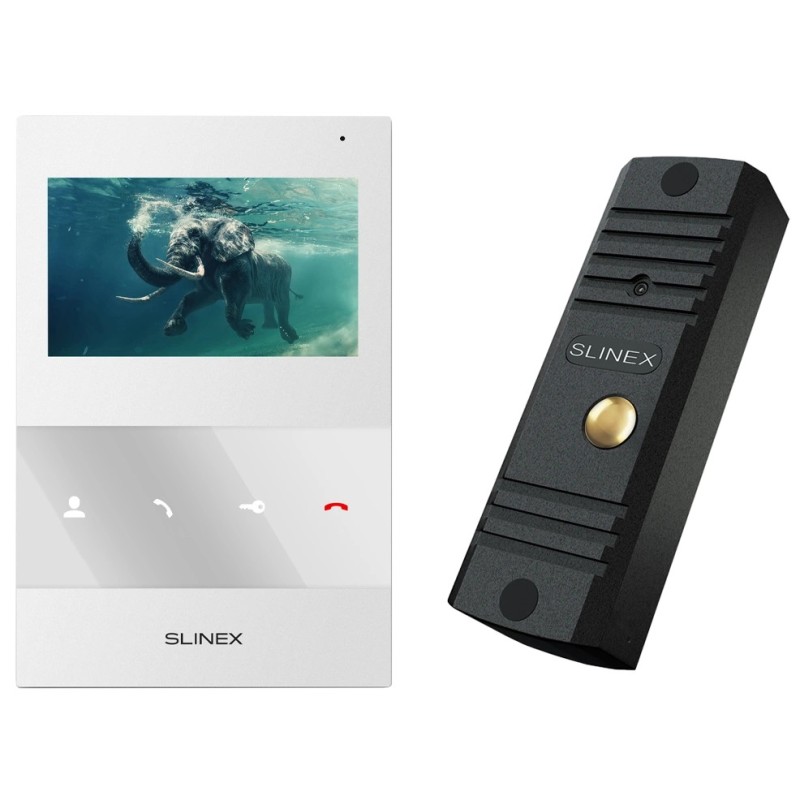 Комплект відеодомофону Slinex ML-16HD(Black)+SQ-04M(White)