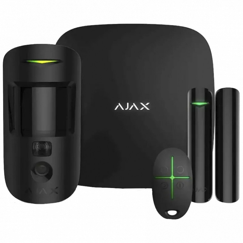 Комплект охранной сигнализации Ajax StarterKit Cam Plus HDR (8EU) RU black