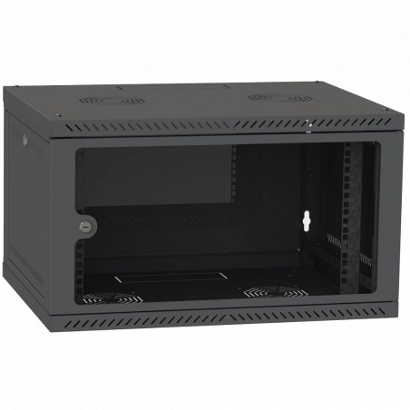 Шкаф телекоммуникационный двери стекло(черный) IPCOM 6U 600x600 - Купить в Харькове | Мир Безопасности
