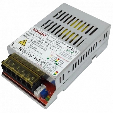 Блок питания Faraday Electronics 60Wt/12-36V/ALU 12-36В 5-2А - Купить в Харькове | Мир Безопасности