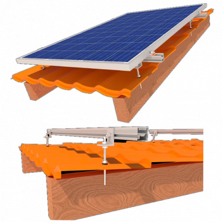 комплект StringSetter SS-XL-M 06 кріплення 6 сонячних панелей до 1145мм металочерепиця, шифер - Купити в Україні | Світ Безпеки