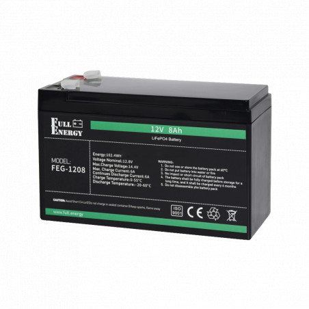 Літієва акумуляторна батарея Full Energy FEG-128 12В 8.5А•г - Купити в Україні | Світ Безпеки