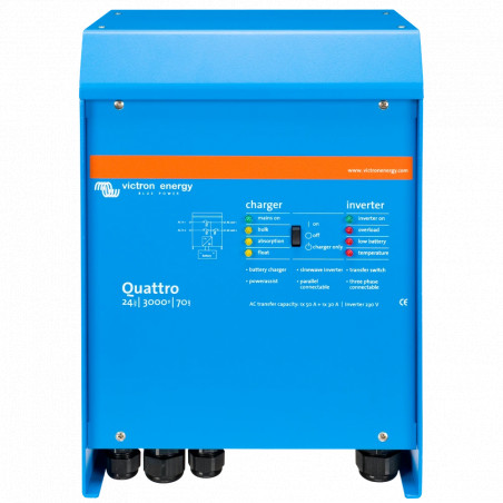 инвертор VictronEnergy Quattro 24/3000/70-50/50 однофазная чистая синусоида - Купить в Харькове | Мир Безопасности