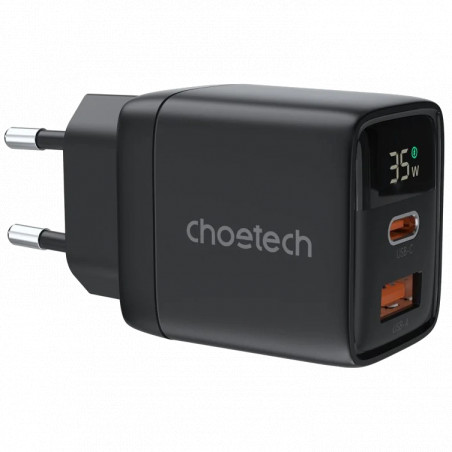 адаптер Choetech PD6052 Black PD35W GAN A+C - Купити в Україні | Світ Безпеки