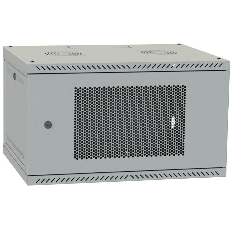 Шафа телекомунікаційна IPCOM 4U 600x350 двері перфорація (сіра)