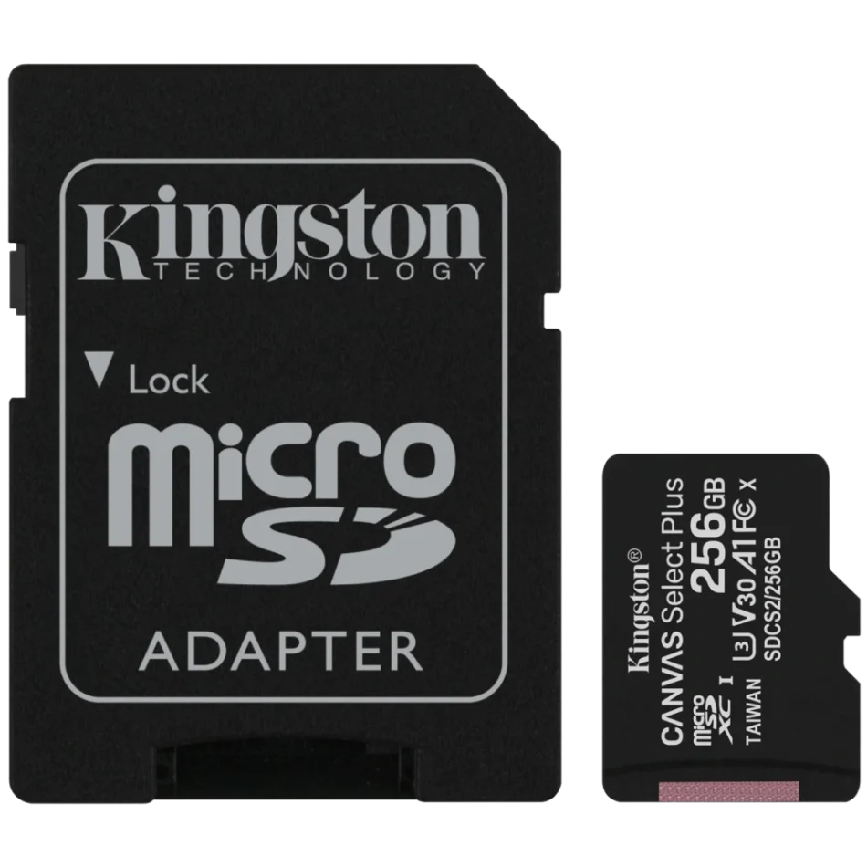 Модуль флэш-памяти Kingston 256GB micSDXC Canvas Select Plus 100R A1 C10 Card