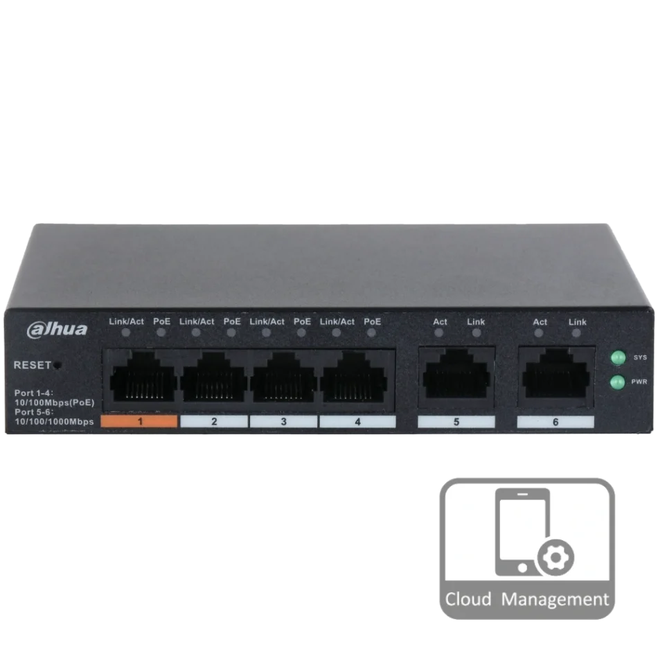 4-портовый управляемый с PoE DH-CS4006-4ET-60