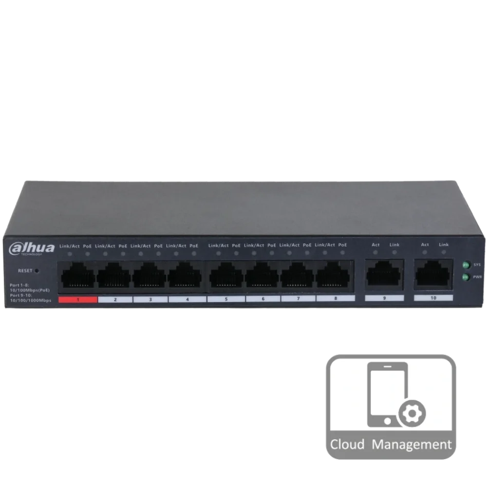 8-портовый управляемый с PoE DH-CS4010-8ET-110