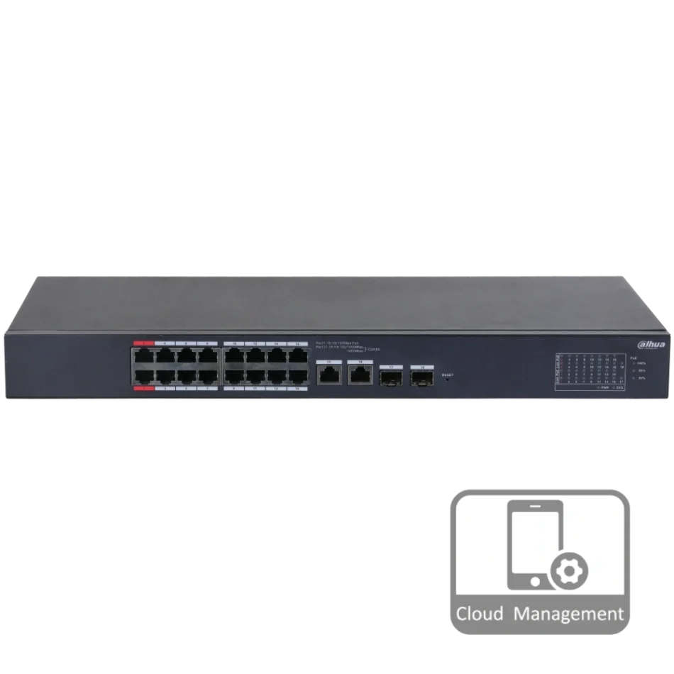 16-портовый управляемый с PoE DH-CS4218-16ET-135