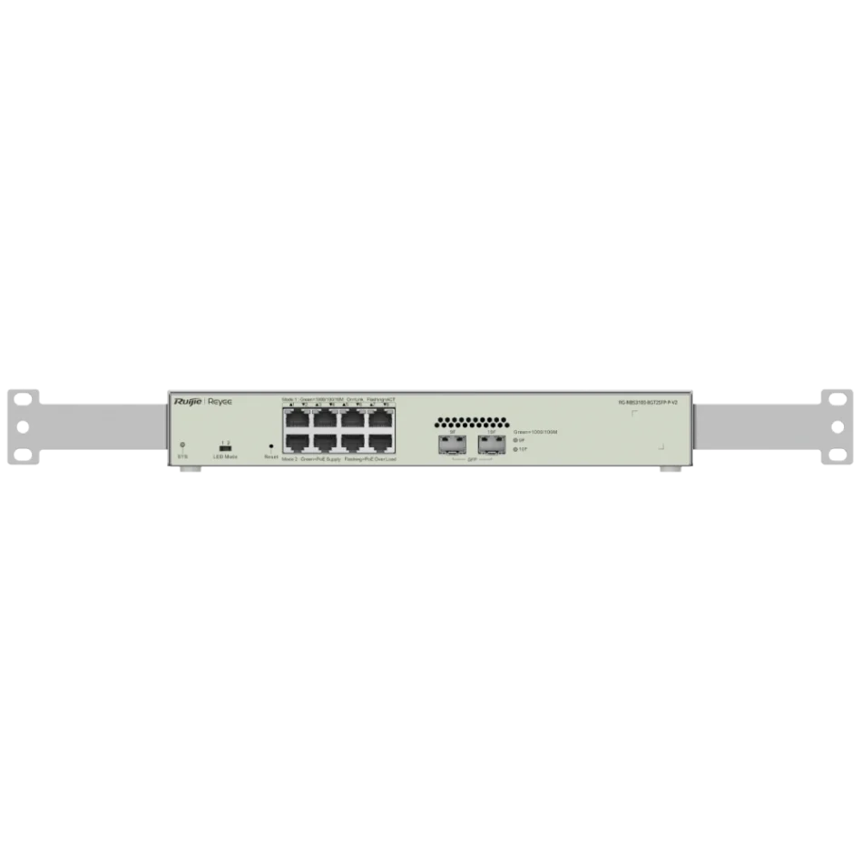 8-портовый гигабитный L2 управляемый коммутатор POE Ruijie RG-NBS3100-8GT2SFP-P V2