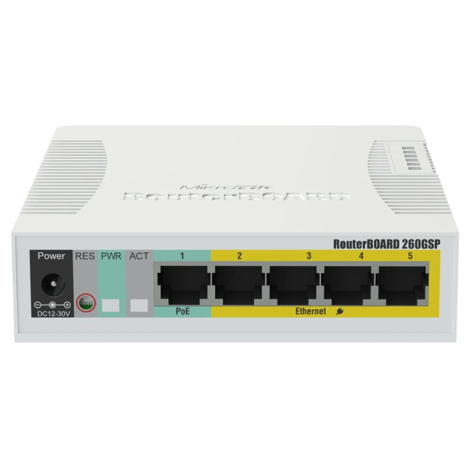 5-портовый гигабитный управляемый PoE MikroTik RB260GSP (CSS106-1G-4P-1S)