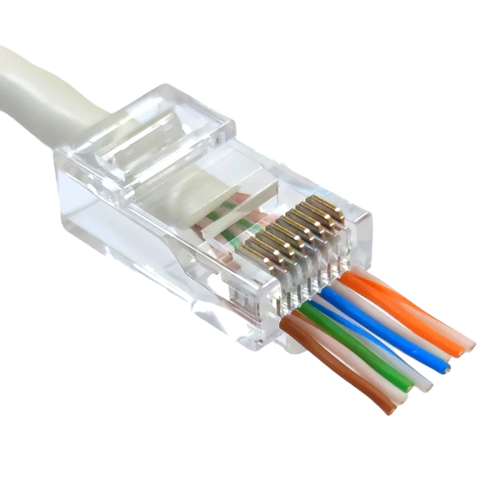 Коннектор со сквозными отверстиями Kingda UTP RJ45 кат. 6 (100шт.)