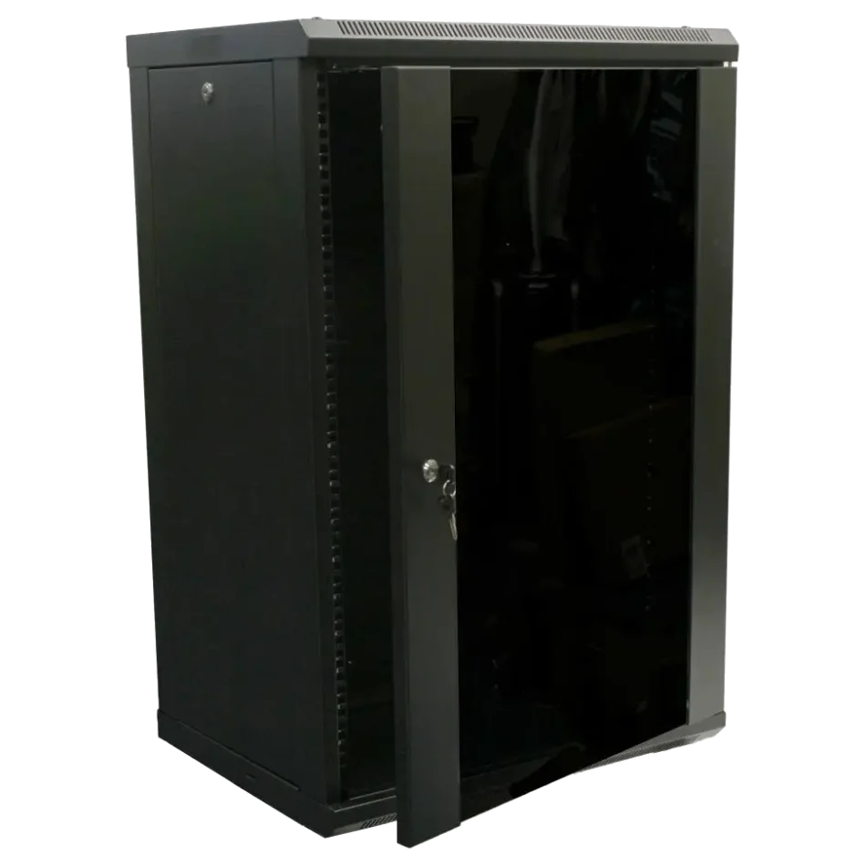 Шкаф коммутационный настенный 18U 600x450 разборный Hypernet WMNC-18U-FLAT-BLACK