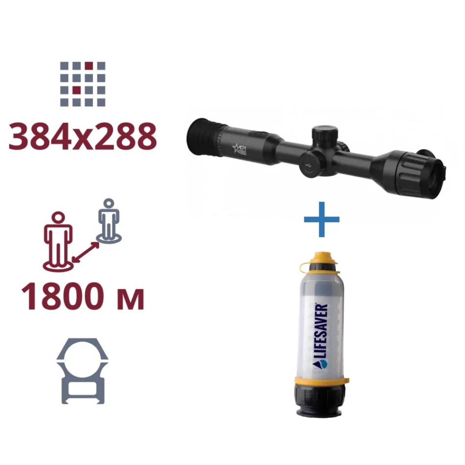 Акція тепловізор та портативний очісник води AGM Adder TS35-384 + LifeSaver Bottle