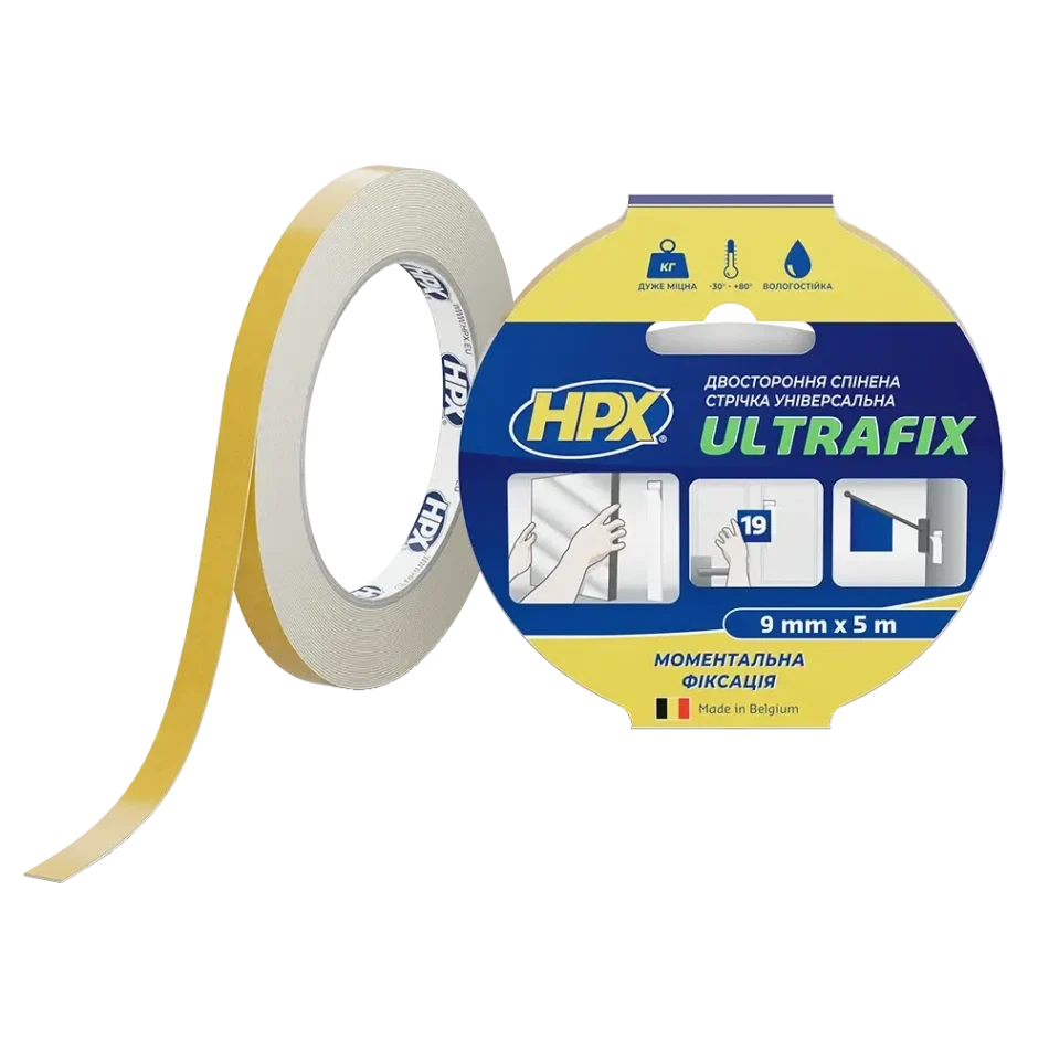 Стрічка двохстороння HPX DSU0905 ULTRAFIX 9мм х 5м